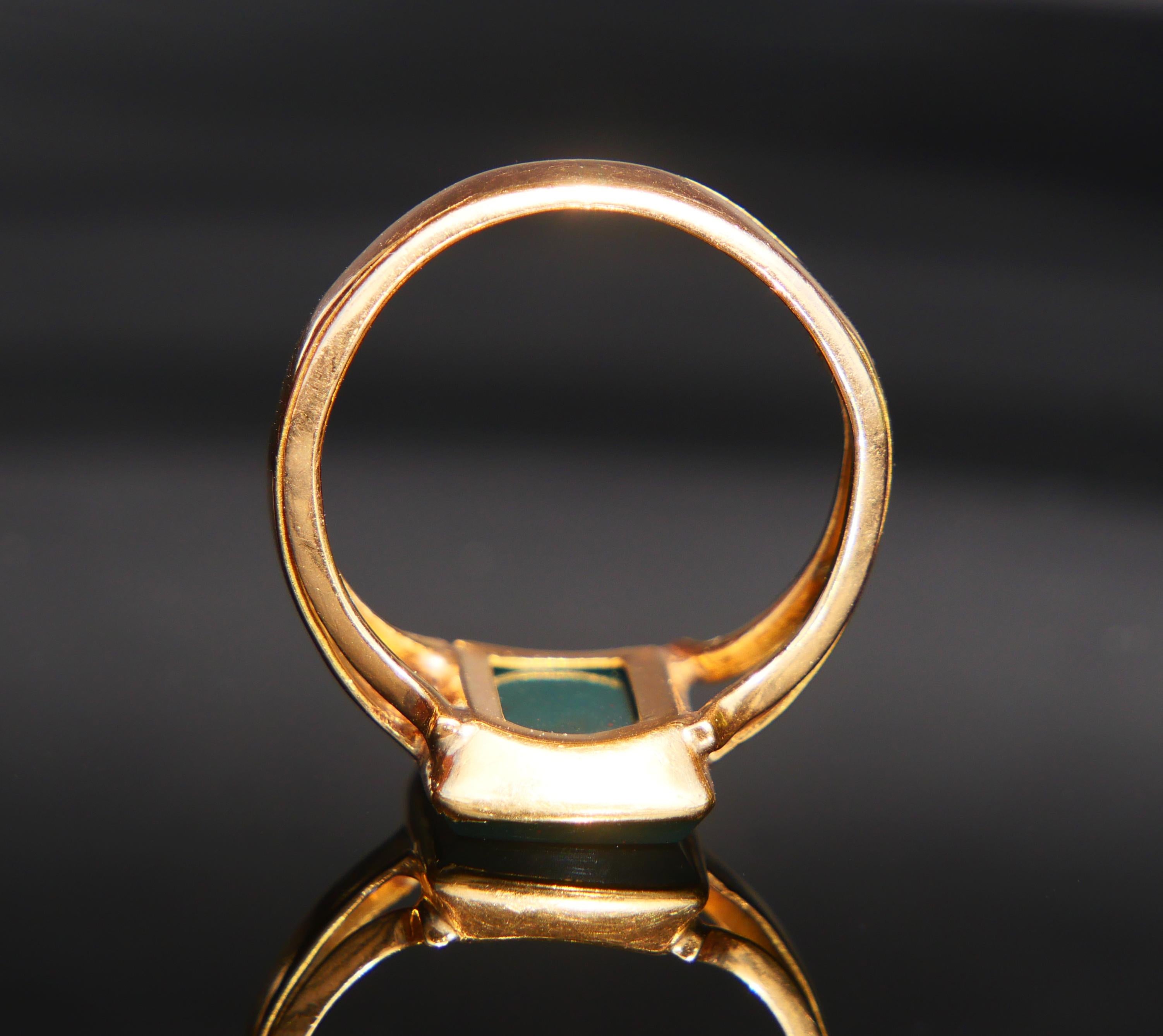 1899 Men Signet Ring Blood-stone solid 18K Gold ØUS8.75 / 5.62gr 3