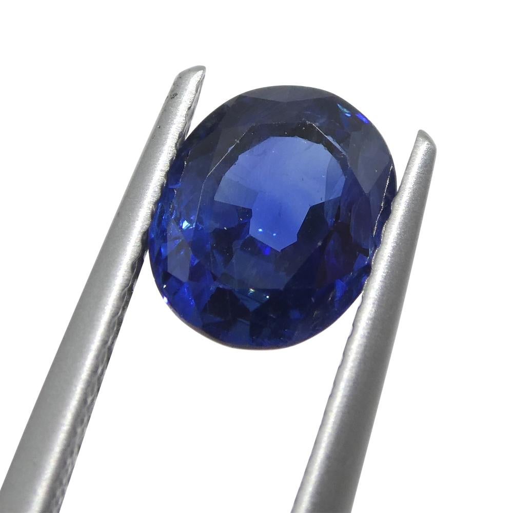 Oval Cut 1.89ct Oval Blue Sapphire from Nigeria For Sale