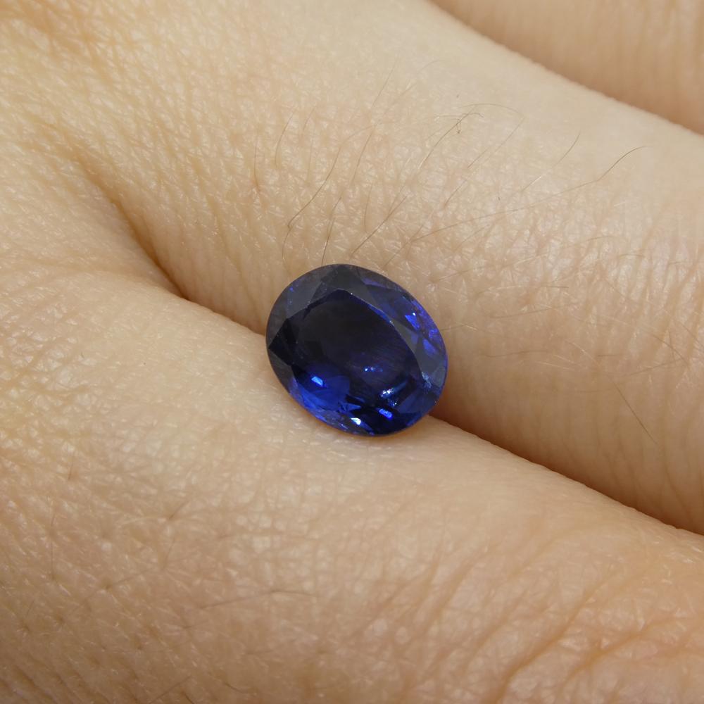 Women's or Men's 1.89ct Oval Blue Sapphire from Nigeria For Sale