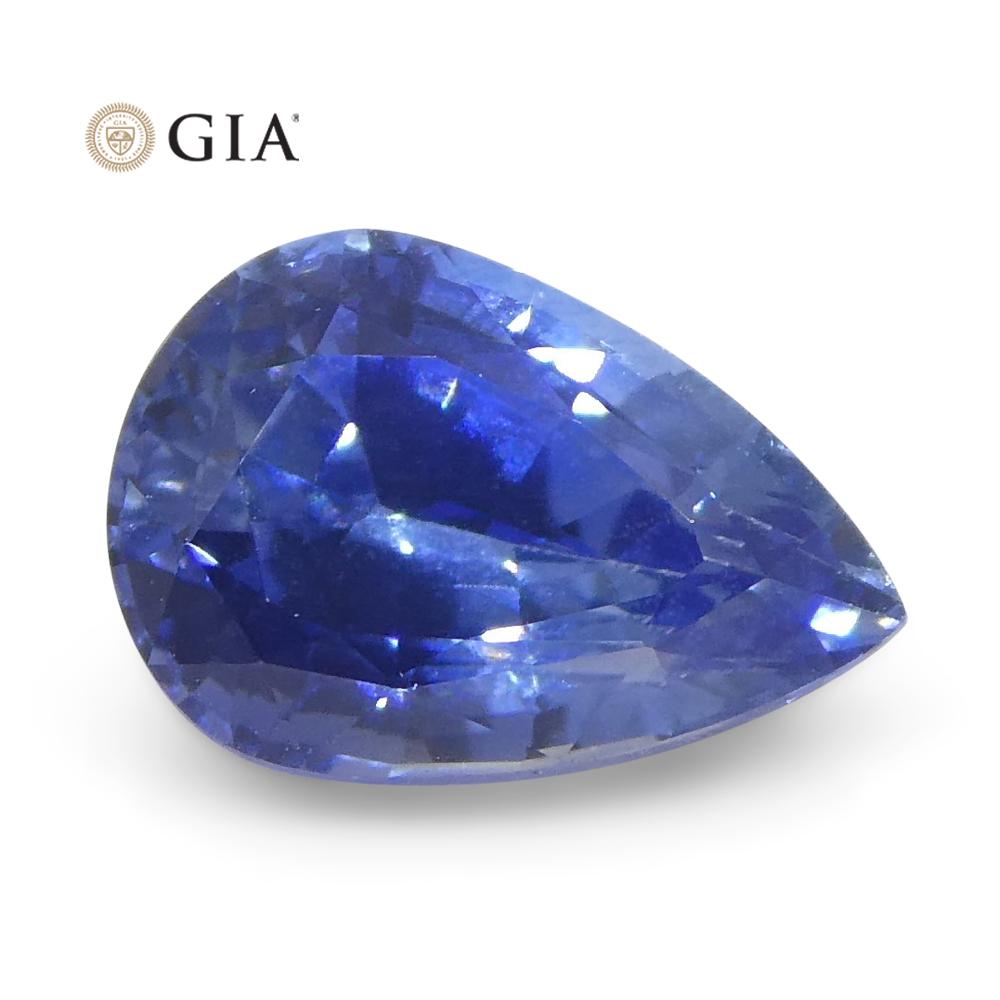 1.89 Carat Pear Blue Sapphire Gia Certified, Sri Lanka For Sale 4