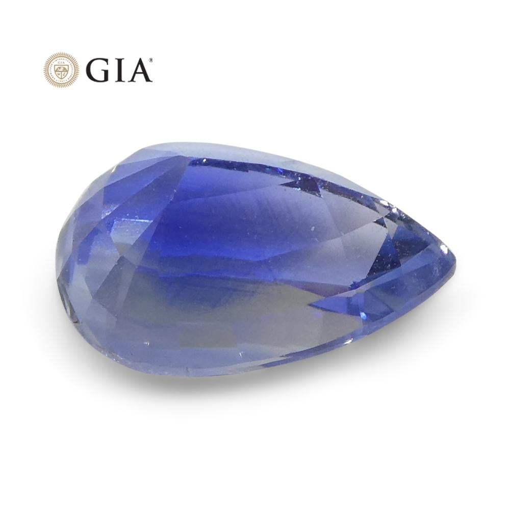 1.89 Carat Pear Blue Sapphire Gia Certified, Sri Lanka For Sale 5