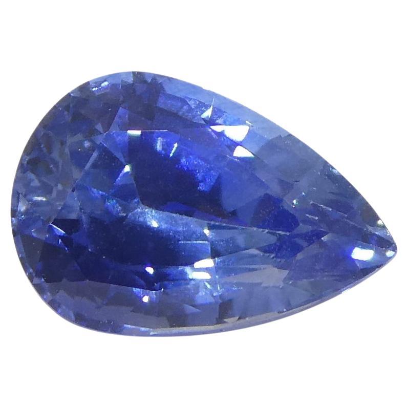 Saphir bleu poire de 1,89 carat certifié GIA, Sri Lanka