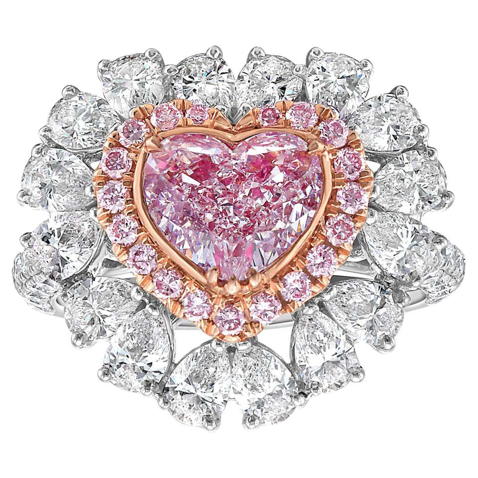 Marquise Cut Pink Diamond Ring For Sale at 1stDibs