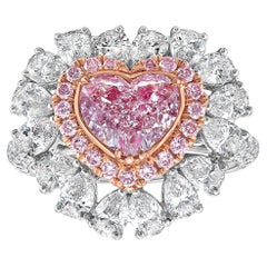 GIA Natural Pink Heart Shape Diamond Ring - Rare Colors Jewelry