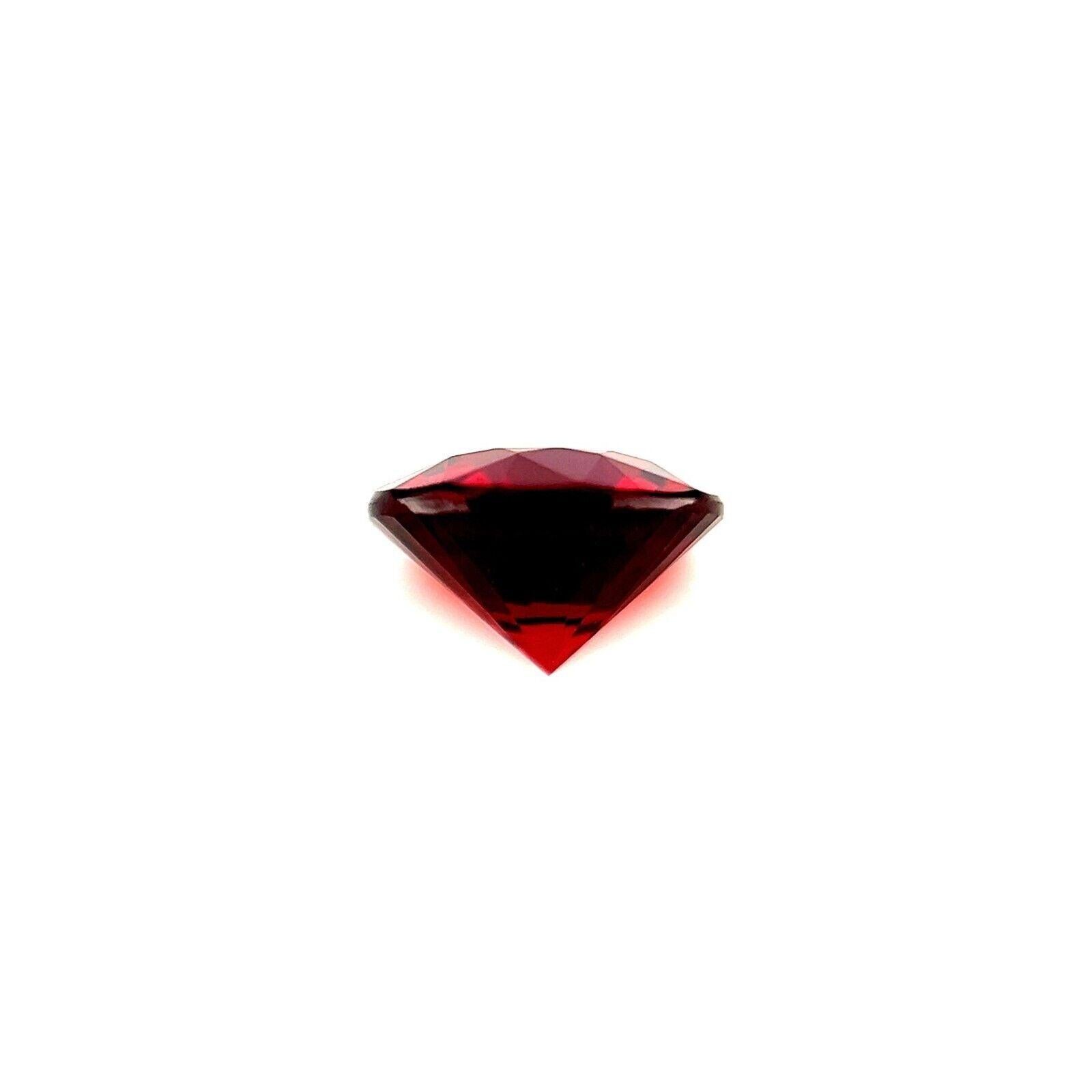Brilliant Cut 1.89ct Vivid Rhodolite Garnet Red Round Brilliant Diamond Cut Calibrated For Sale