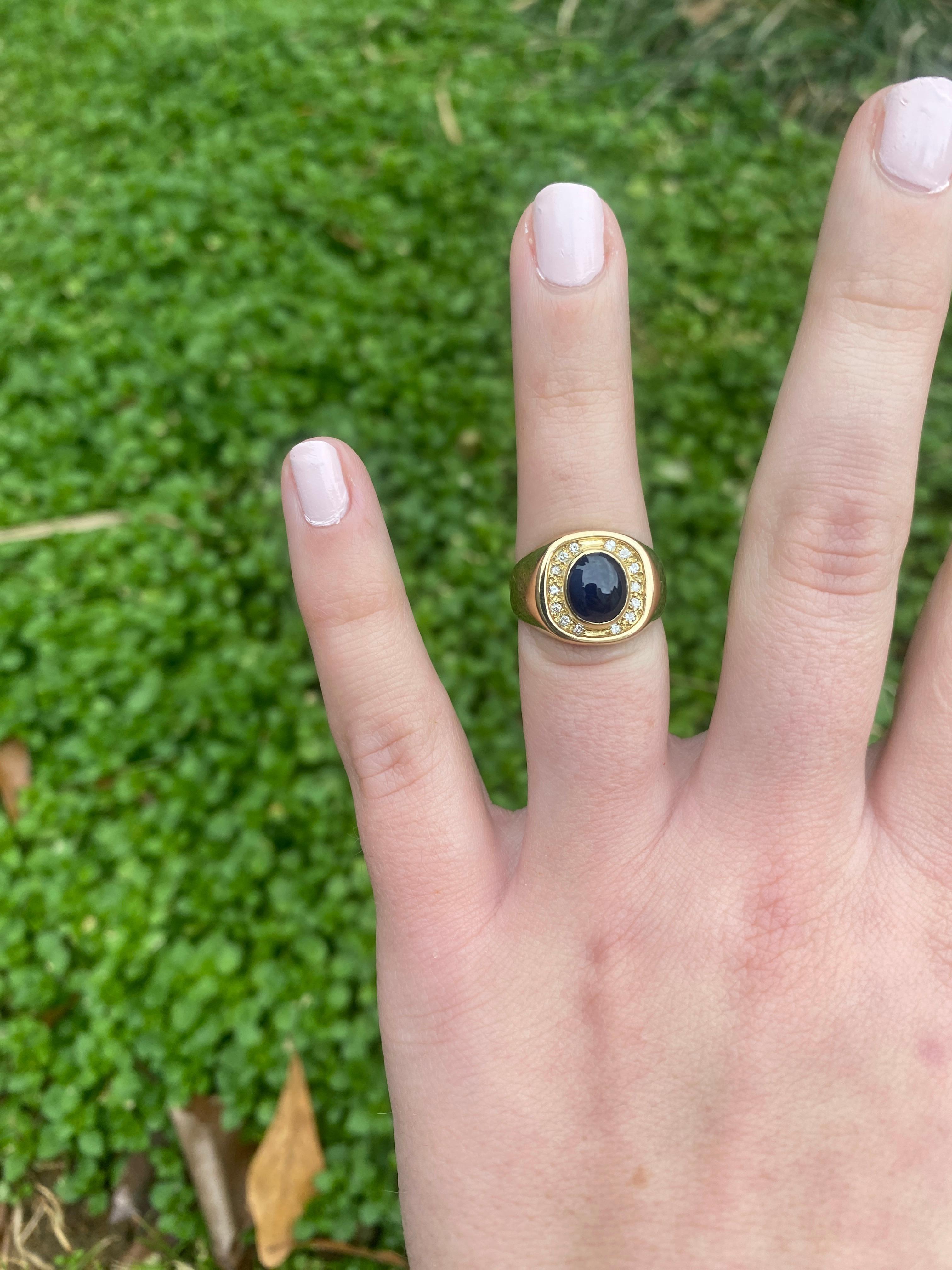 1.89ctw Diamond and Blue Sapphire Statement Ring, 14k Yellow Gold, Ring Size 5 2