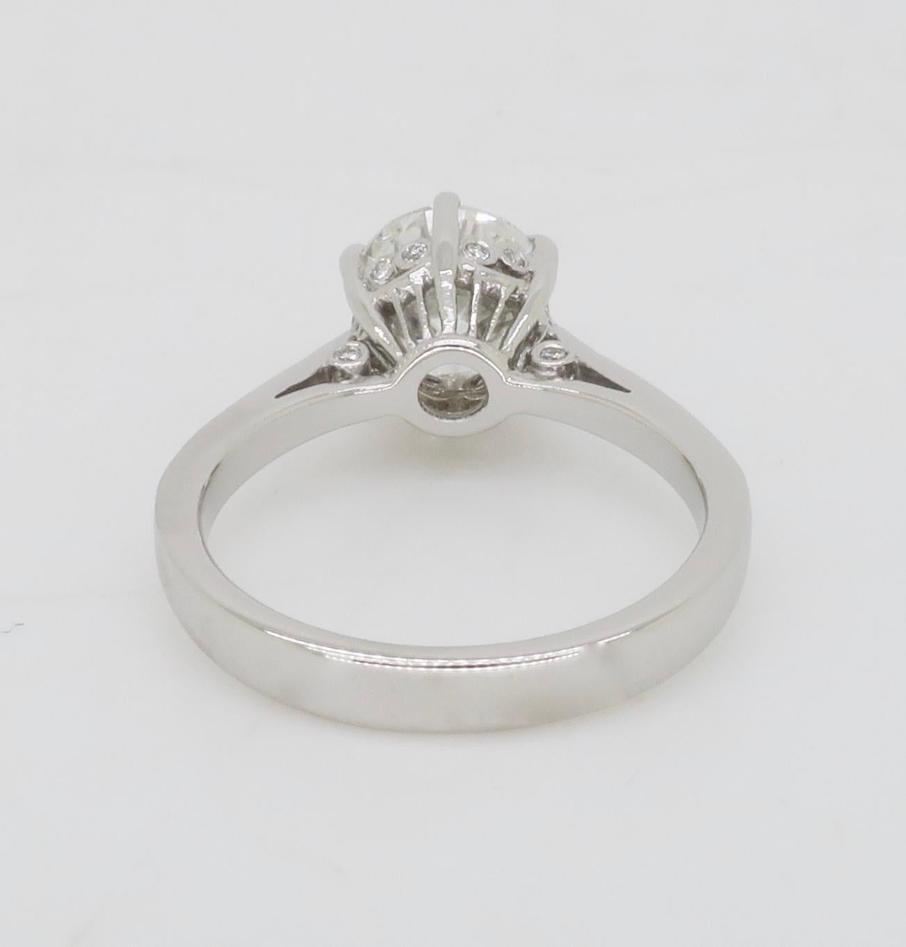 1.89ctw Diamond Engagement Ring in 18k White Gold  For Sale 8