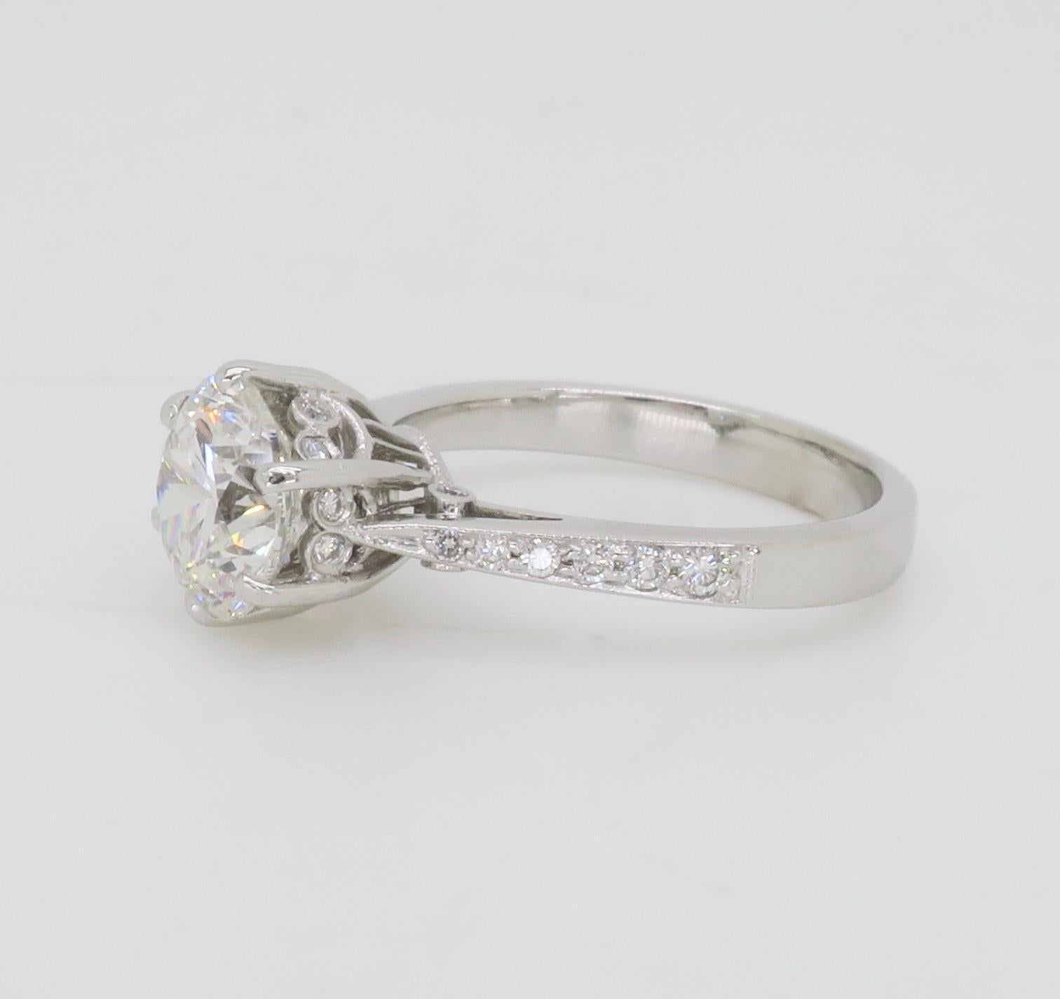 1.89ctw Diamond Engagement Ring in 18k White Gold  For Sale 9