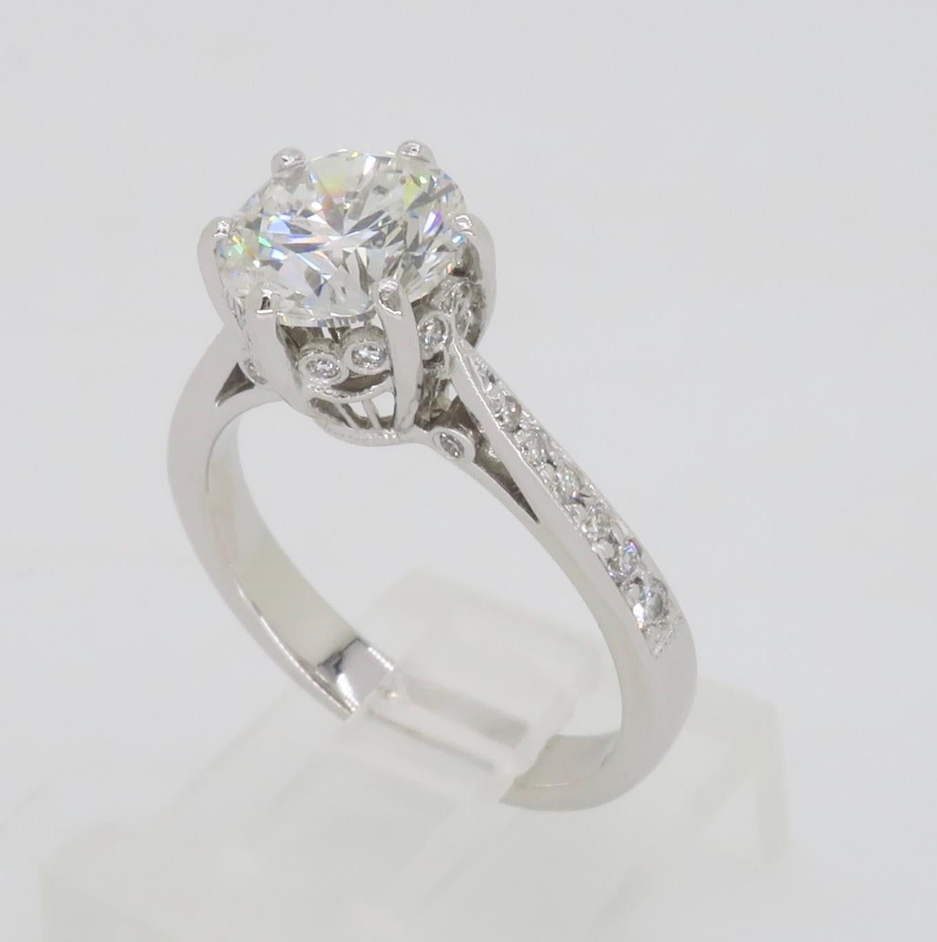 1.89ctw Diamond Engagement Ring in 18k White Gold  For Sale 3