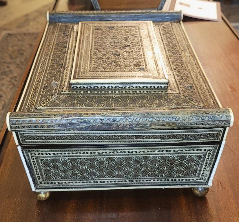 18C Anglo Indian Sadeli Mosaic Sarcophagus Sewing Box 6