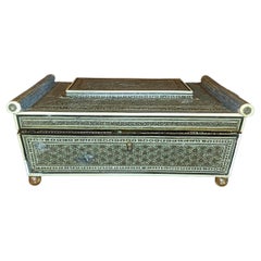 18C Anglo Indian Sadeli Mosaic Sarcophagus Sewing Box