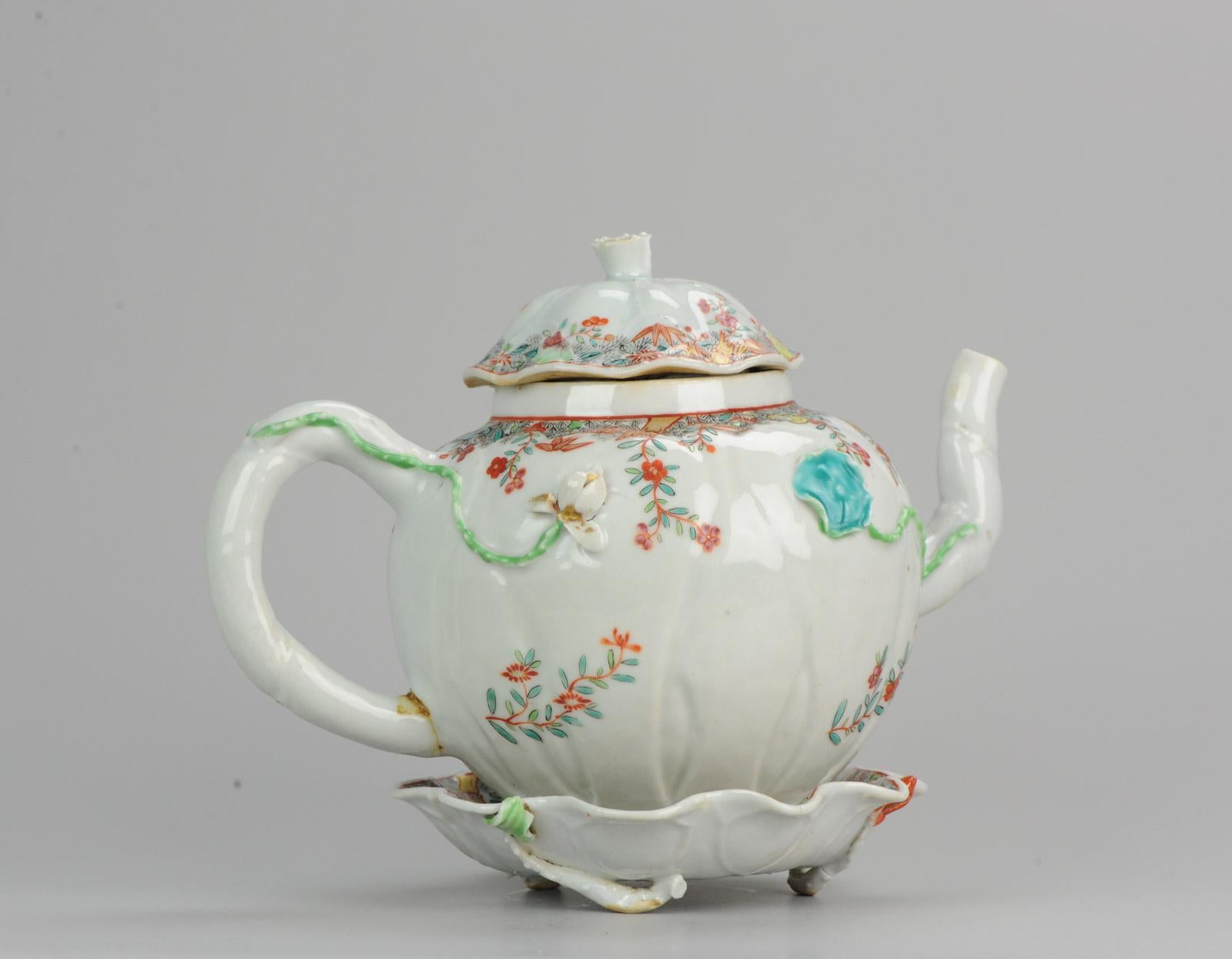 Hand-Painted 18th Century Chinese Porcelain Qianlong/Yongzheng Famille Rose Pattipan Antique