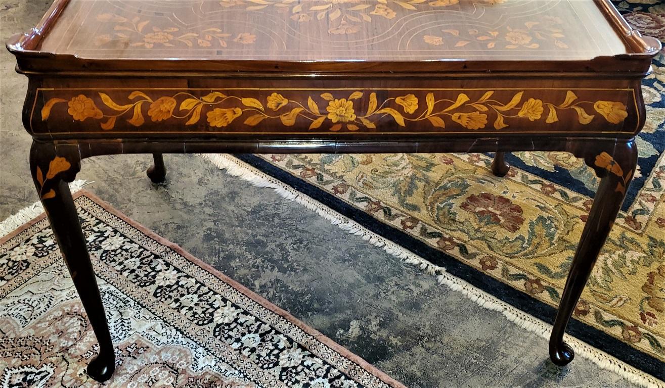 18th Century Dutch Marquetry Silver Table, Exceptional For Sale 8