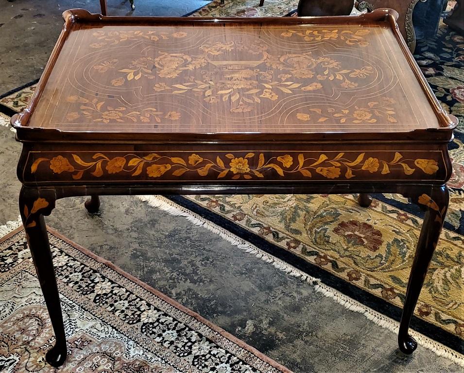 18th Century Dutch Marquetry Silver Table, Exceptional For Sale 9