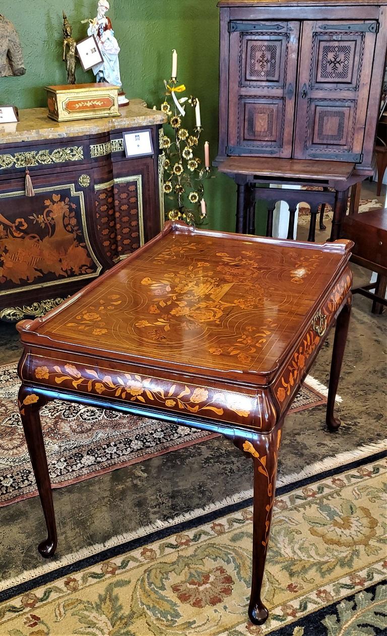 18th Century Dutch Marquetry Silver Table, Exceptional For Sale 10