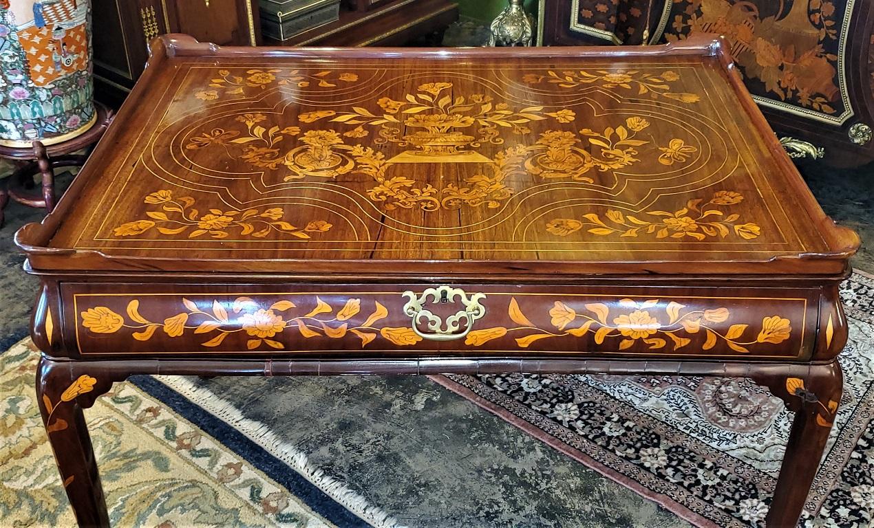 18th Century Dutch Marquetry Silver Table, Exceptional For Sale 12