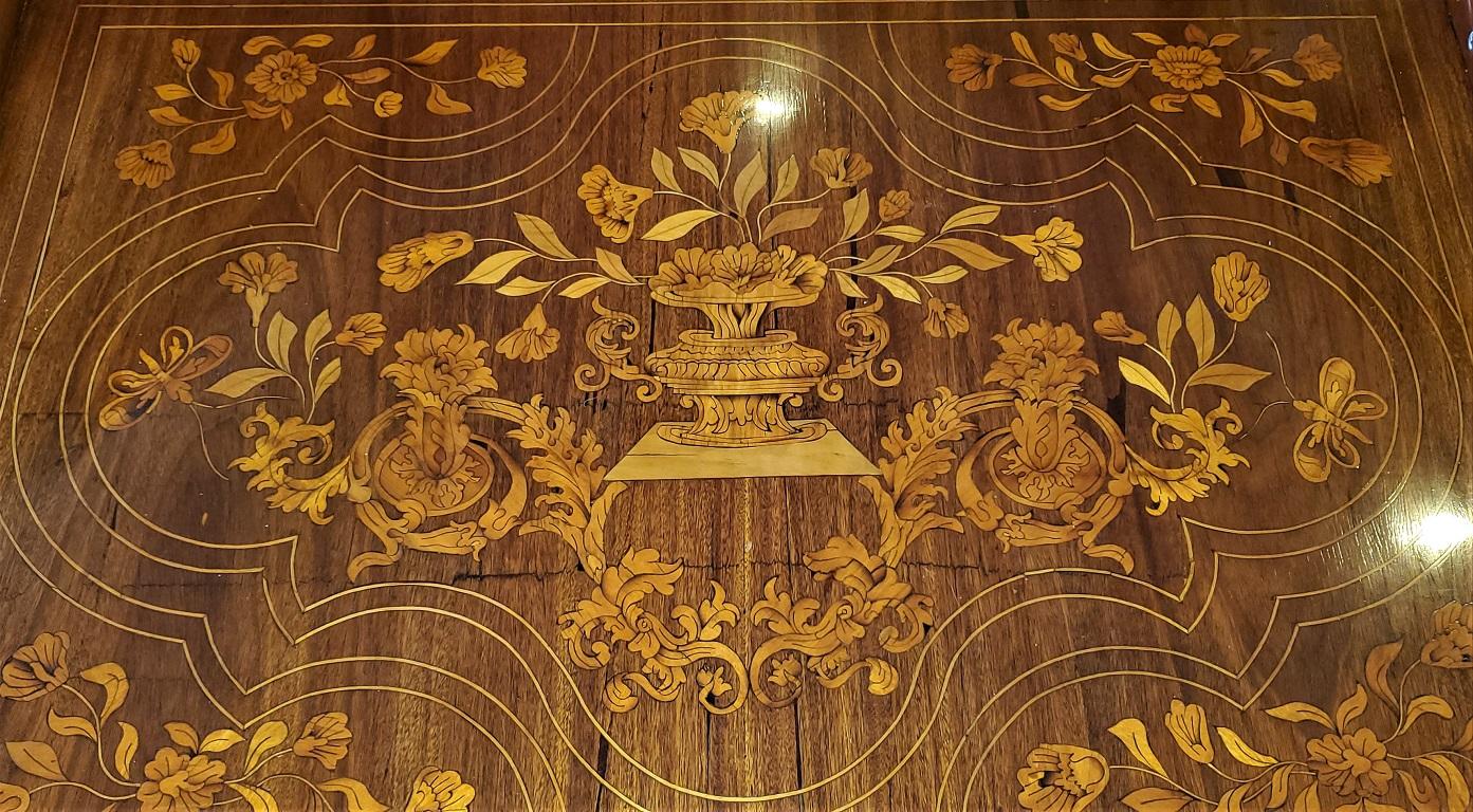 Satinwood 18th Century Dutch Marquetry Silver Table, Exceptional For Sale