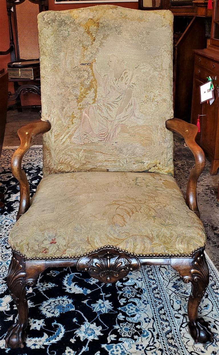 18C English Chippendale Shepherds Crook Armchair For Sale 4