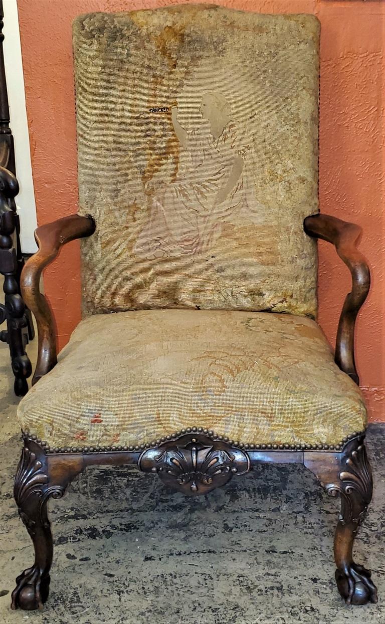 18C English Chippendale Shepherds Crook Armchair For Sale 2