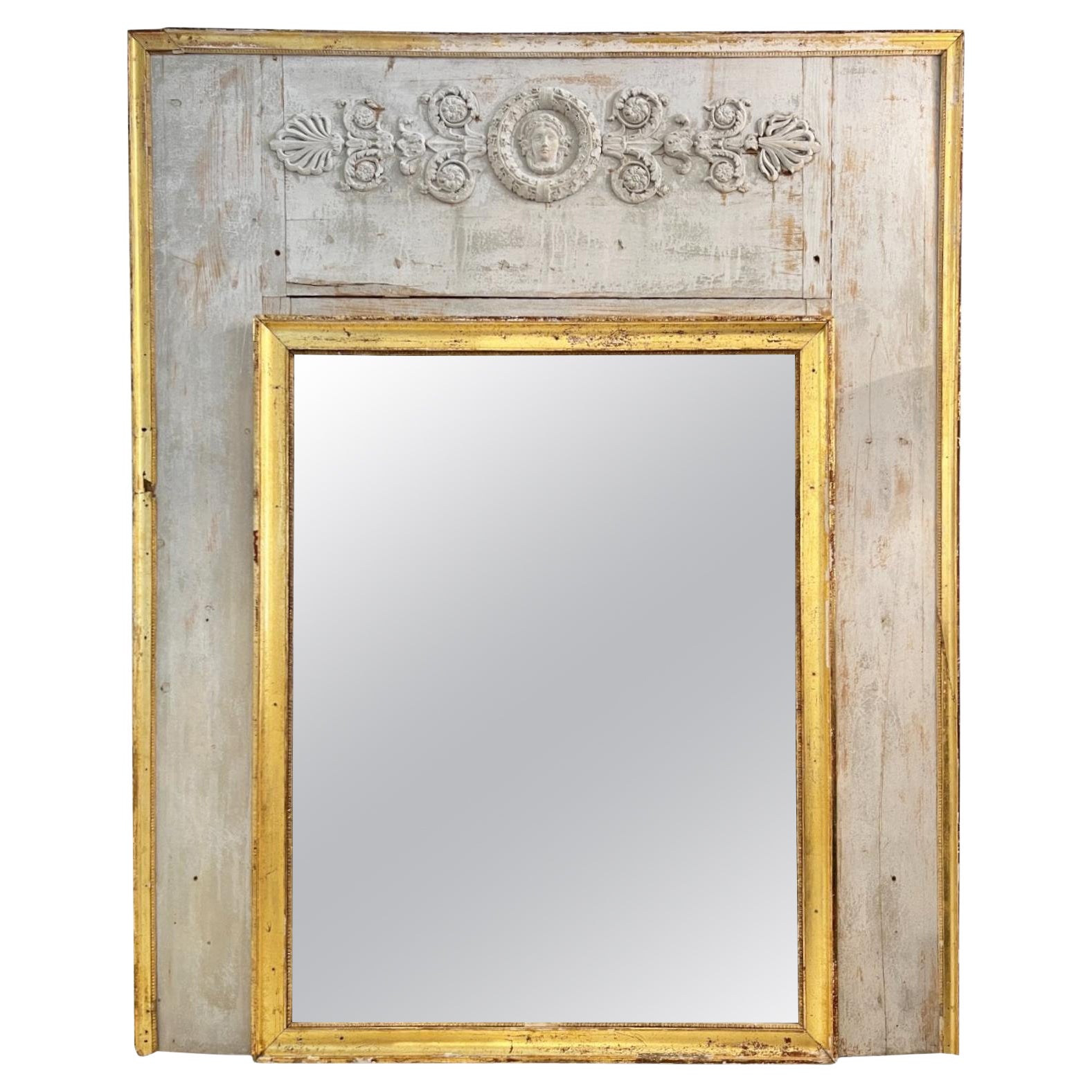 18c French Antique Directoire Trumeau For Sale