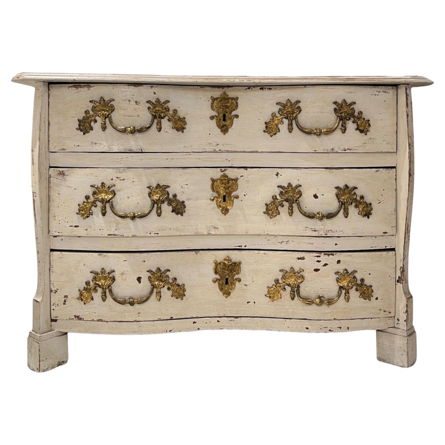 18c French Antique Mazarine White Chest