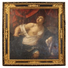 Antique French 18c Gemälde von Lucretia (gerahmt - aus Chateau de Nieuil)