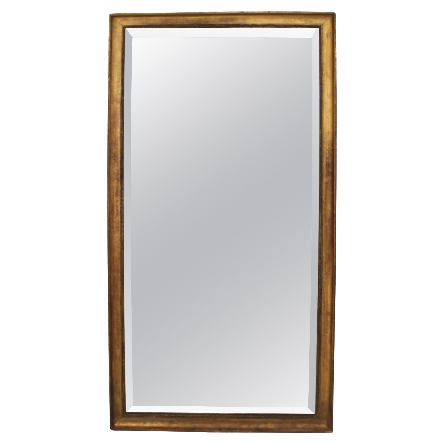 18c French Antique Tall Mirror with Double Glass For Sale