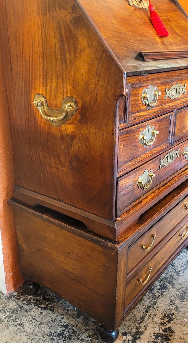 18th Century George II Miniature Campaign Bureau Chest on Later Chest Stand For Sale 10