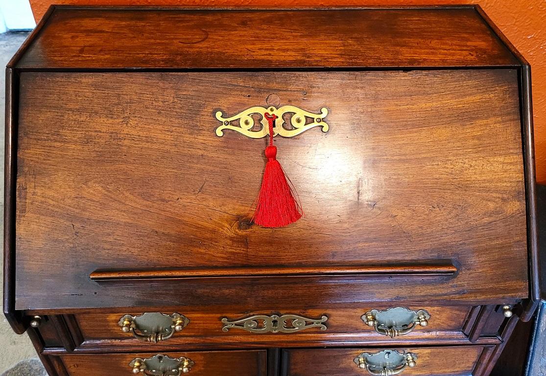 18th Century George II Miniature Campaign Bureau Chest on Later Chest Stand In Good Condition For Sale In Dallas, TX