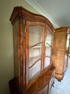 18C German Walnut Baroque Display Cabinet