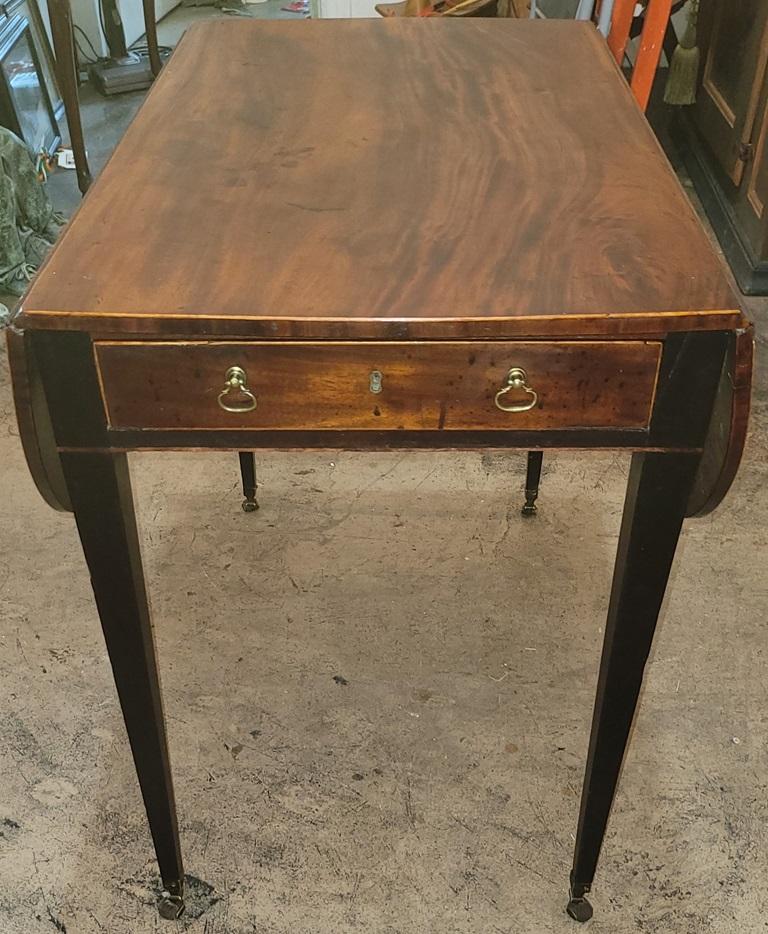 18C Irish Georgian Mahogany Pembroke Table For Sale 9