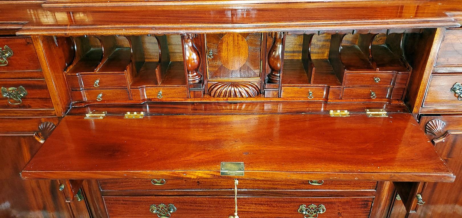 19th Century 19C Irish Georgian Style Secretary Bookcase For Sale