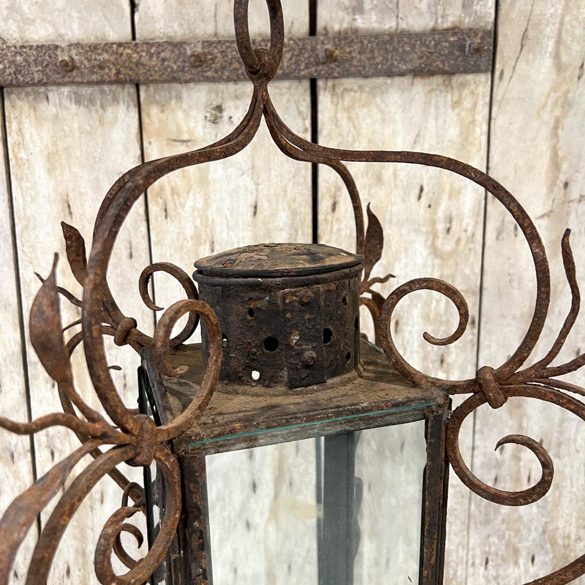 18th Century and Earlier 18c Iron Lantern For Sale