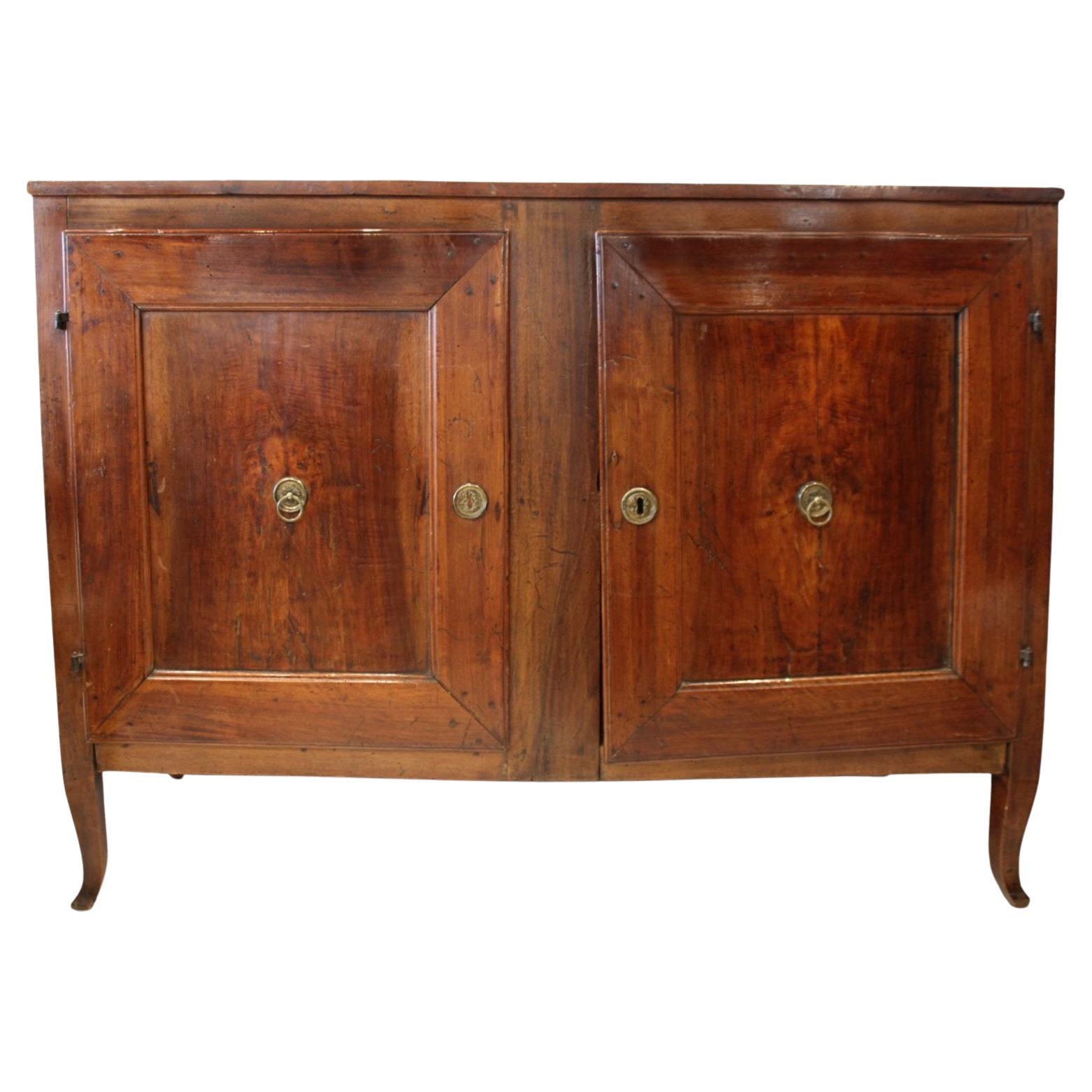18c Italian Antique Walnut Buffet (by Emile Romanin from Parma) For Sale