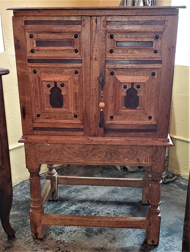 18th Century 18C Mexican/Texan Bargueno Style Chest on Stand For Sale