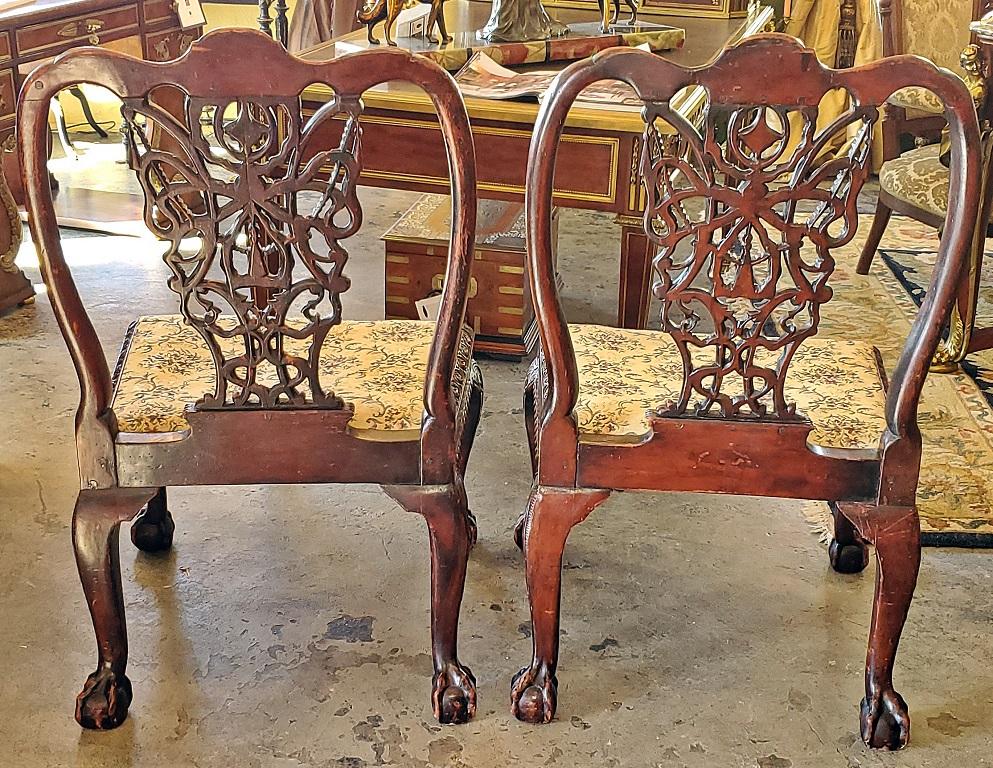 18th Century Pair of Large Chippendale Style Ribbonback Chairs 4