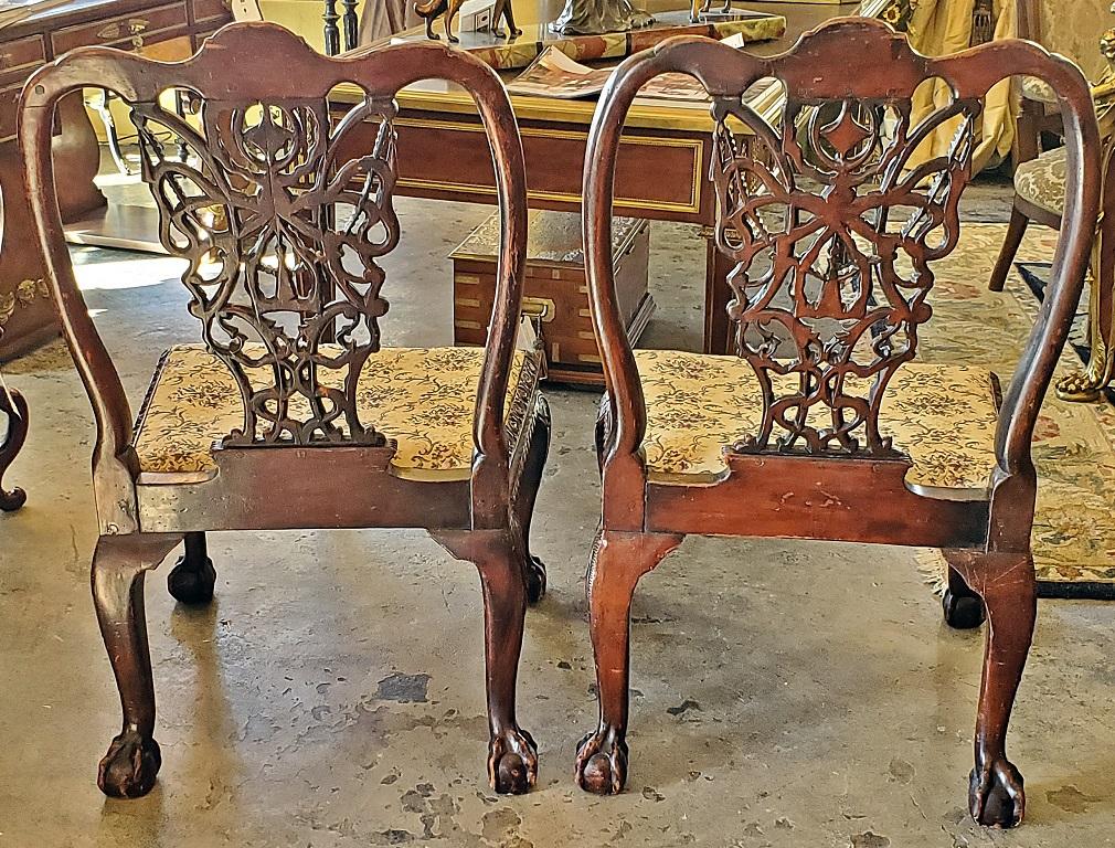 18th Century Pair of Large Chippendale Style Ribbonback Chairs 5