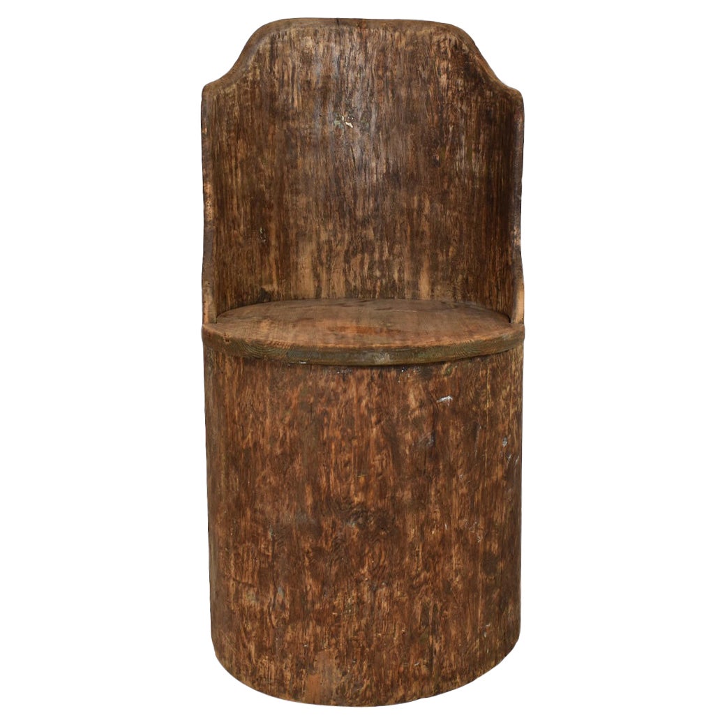 18c Rustic Swedish Kubbestol Chair