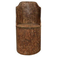 18c Rustic Swedish Kubbestol Chair
