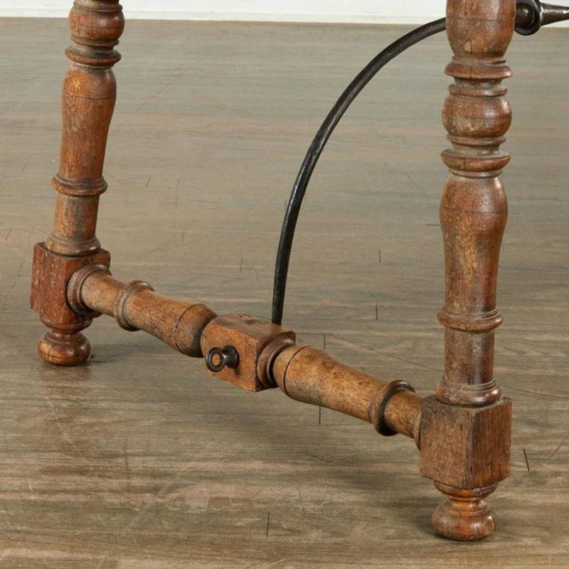 Spanish Baroque Walnut and Wrought Iron Table, 18th Century In Good Condition In New Orleans, LA