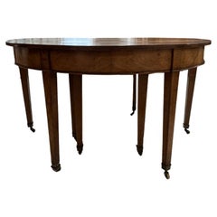 18c Walnut Directoire Table with 8 Legs