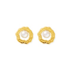 18Carat Gold  Wave Earrings with Pearl