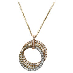 Colgante Círculo de la Vida de Diamantes de Oro de 18 quilates tricolor engastado con 2,60 quilates de diamantes F/Vs