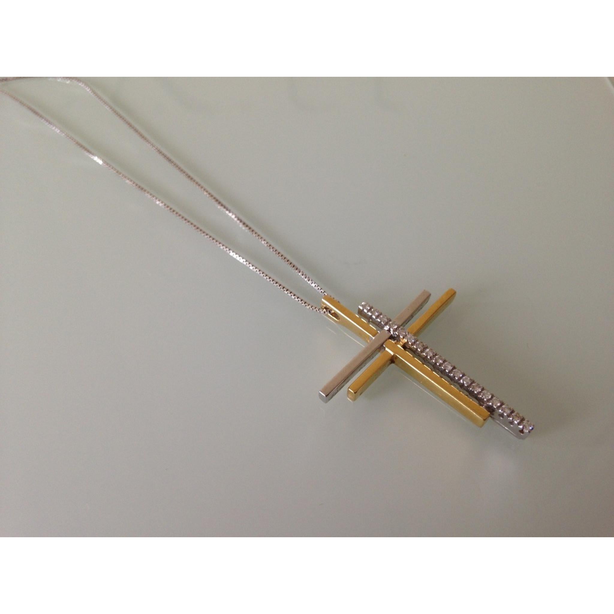 Taglio rotondo Collana di diamanti 18ct 750 di FB Gioielli in vendita