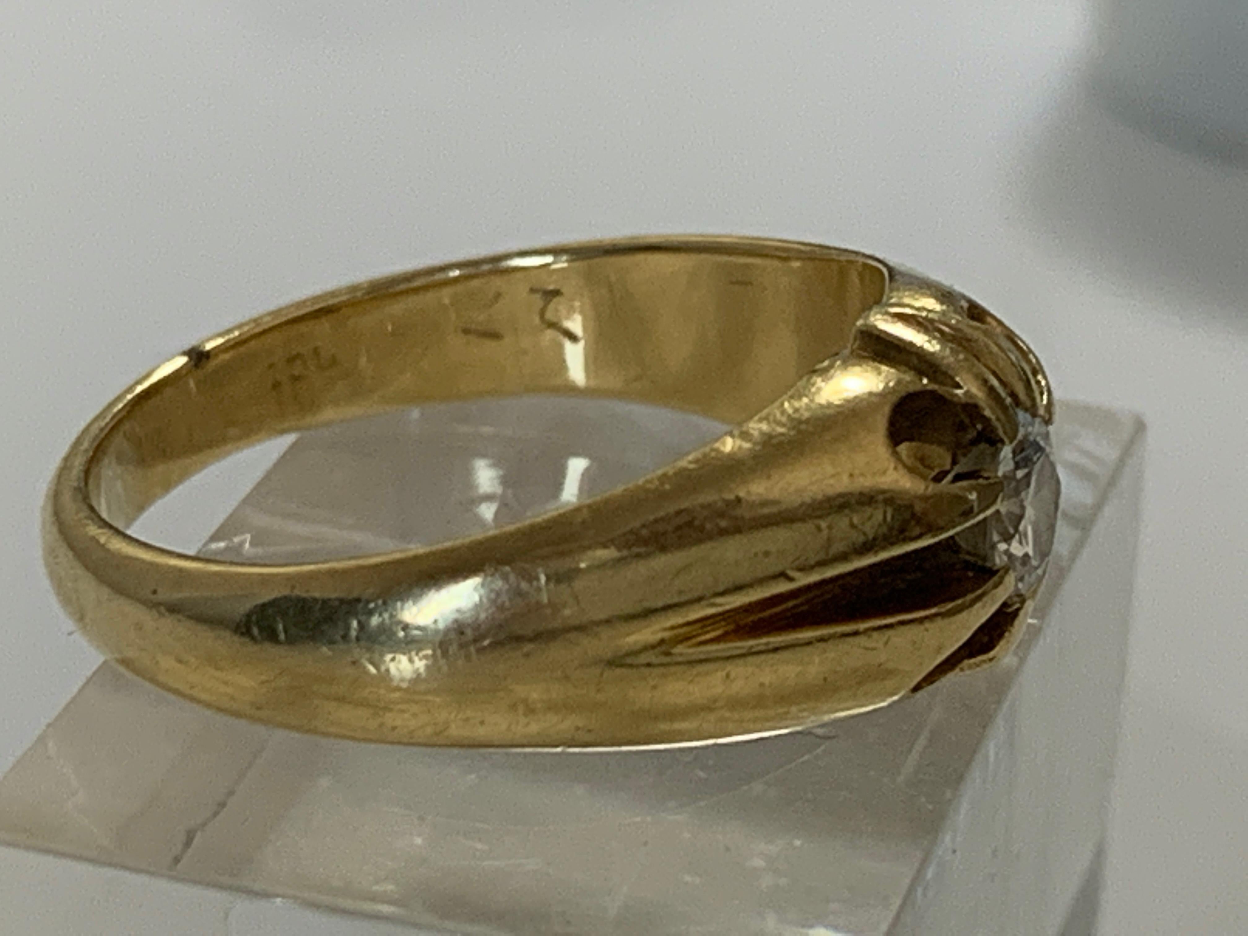 Women's or Men's 18ct 750 Gold 0.25 Carat Edwardian Diamond Ring For Sale