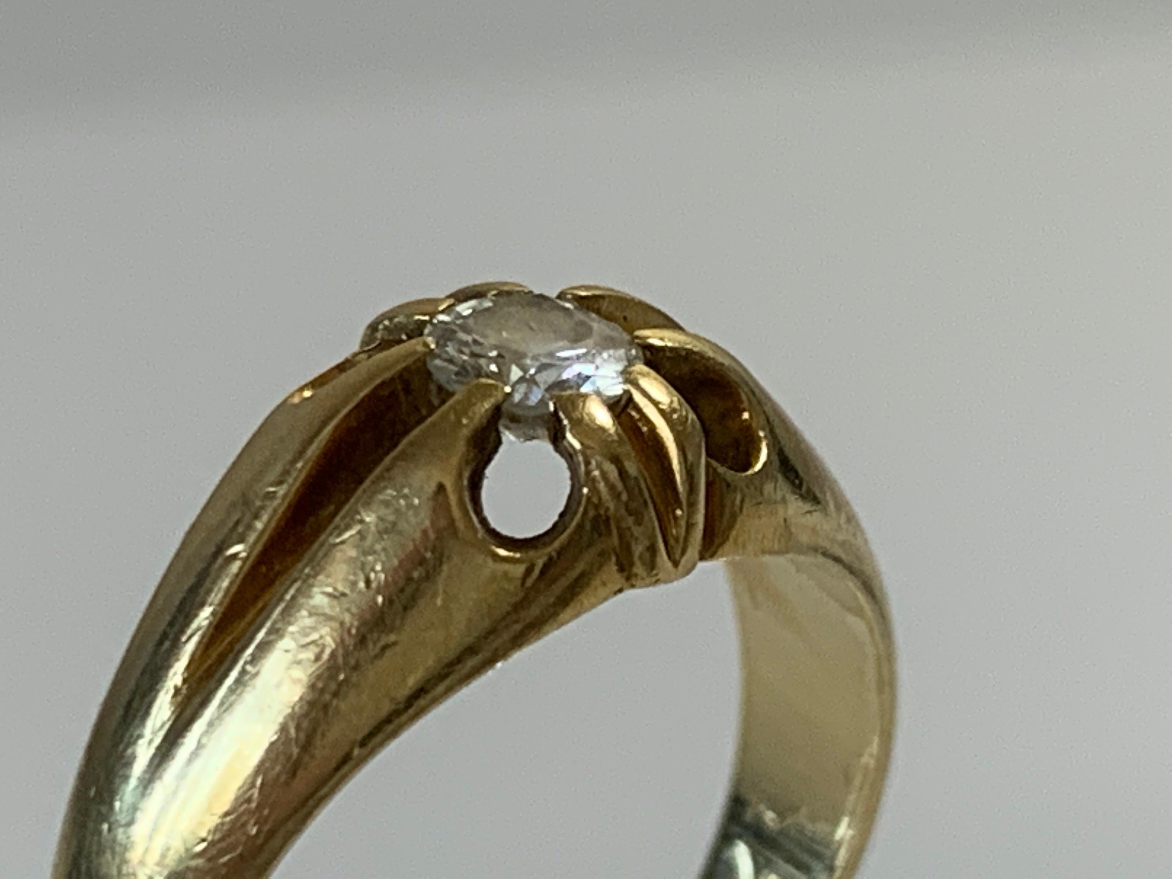 Victorian 18ct 750 Gold 0.25 Carat Edwardian Diamond Ring For Sale