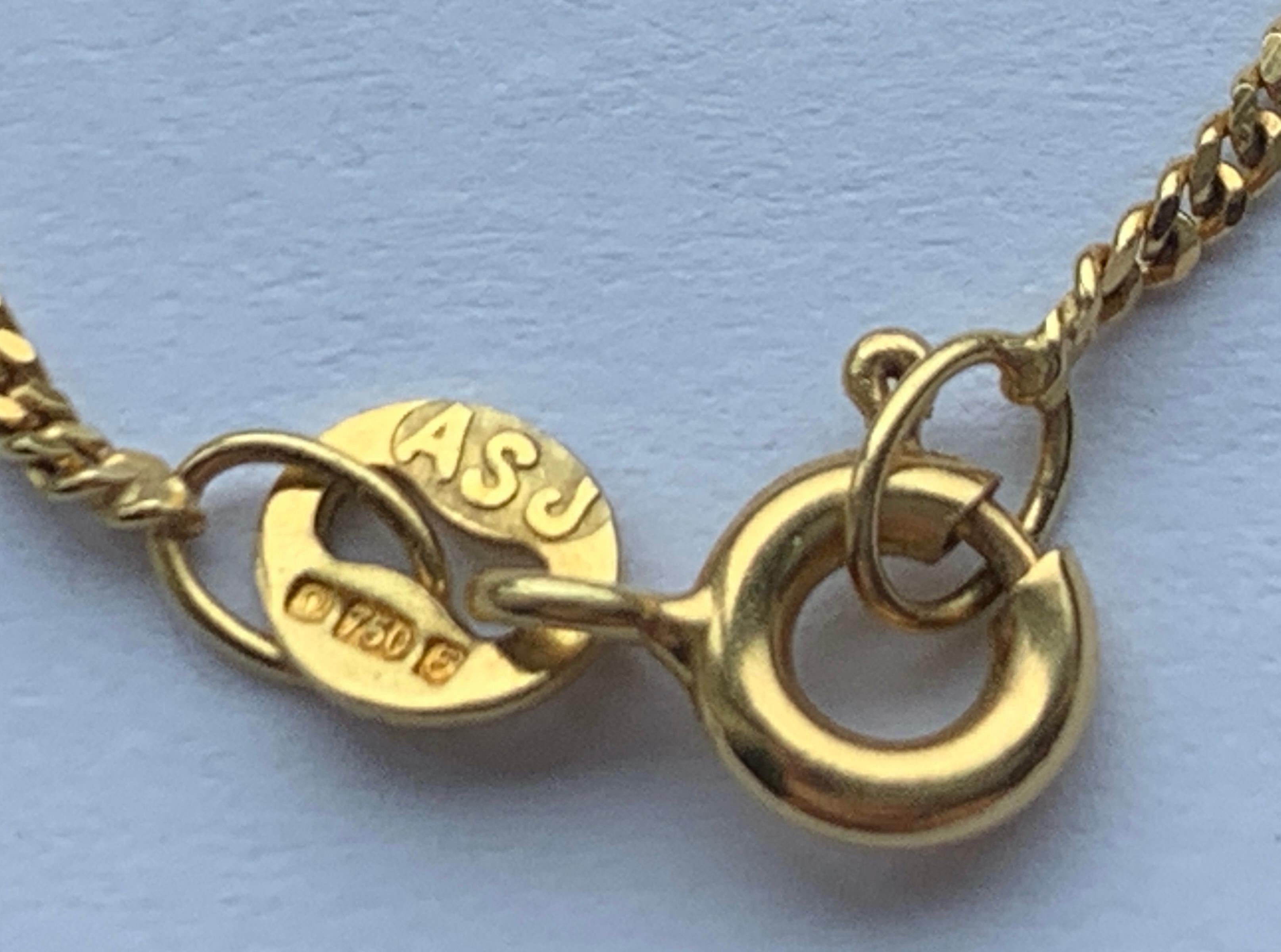 Chaîne en or 750 millièmes (18ct) de 19,75 pouces avec pendentif en forme de piment rouge en vente 6