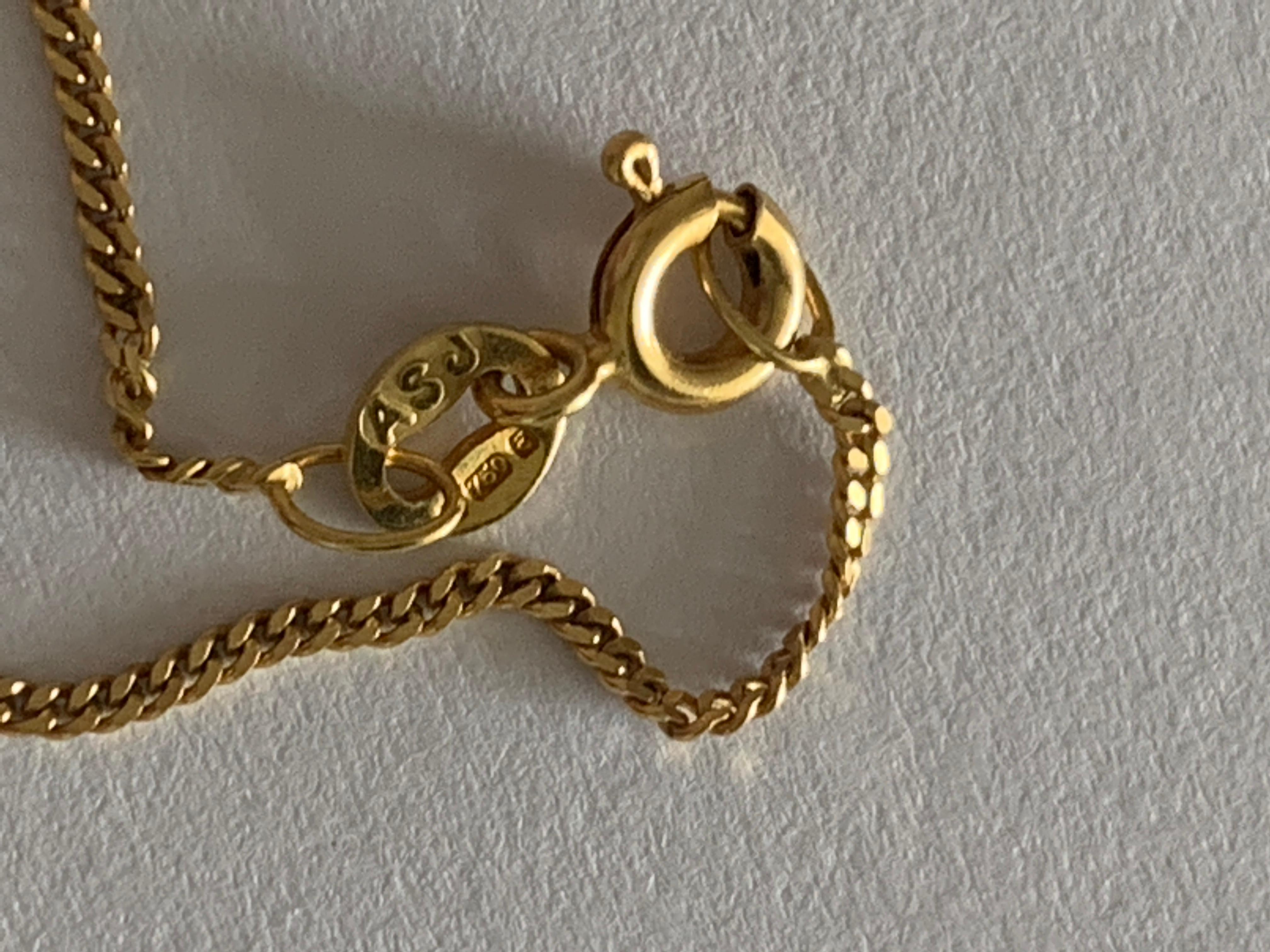 Chaîne en or 750 millièmes (18ct) de 19,75 pouces avec pendentif en forme de piment rouge en vente 2