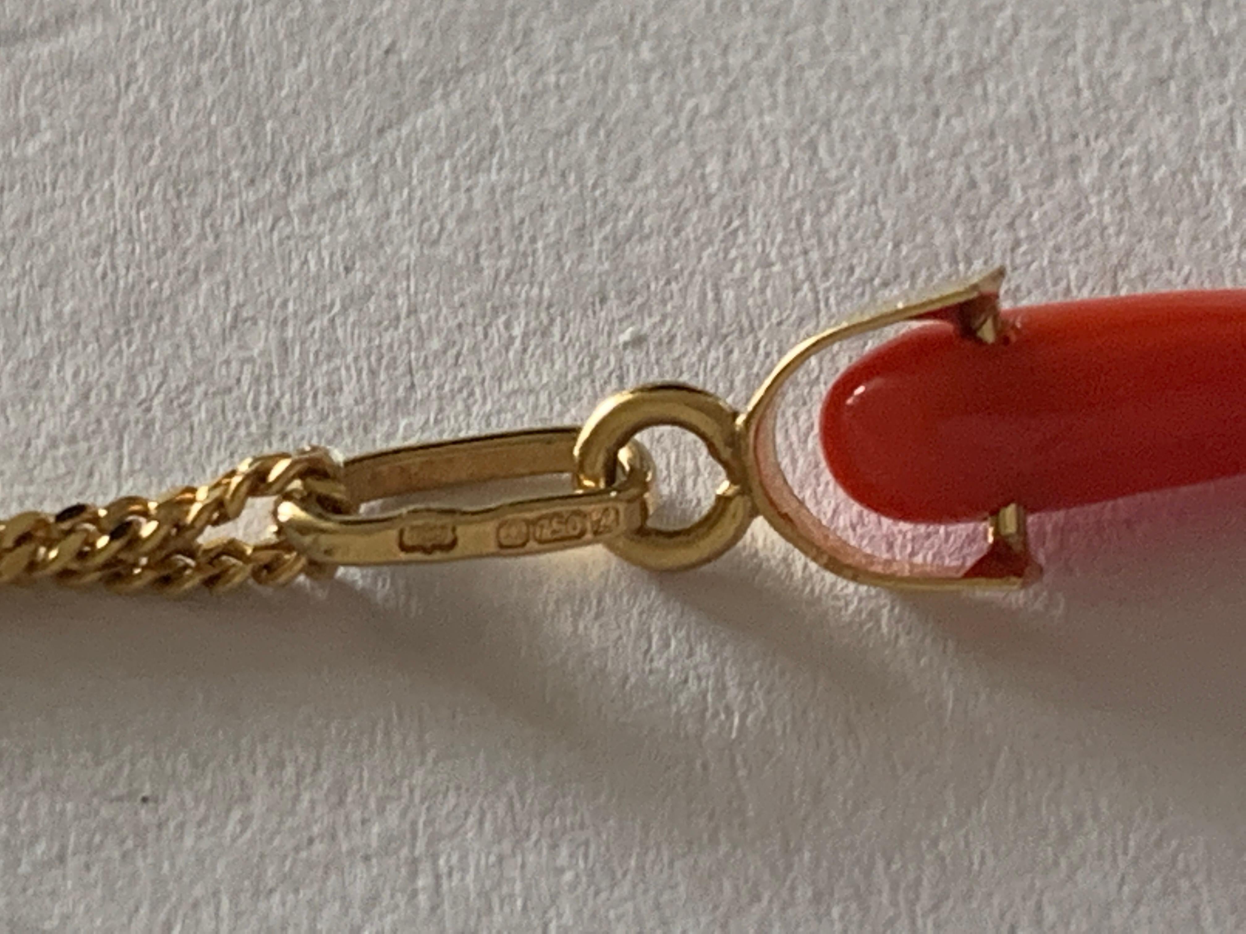 Chaîne en or 750 millièmes (18ct) de 19,75 pouces avec pendentif en forme de piment rouge en vente 3