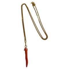 Catena in oro 750 18ct da 19,75" con ciondolo a forma di peperoncino rosso